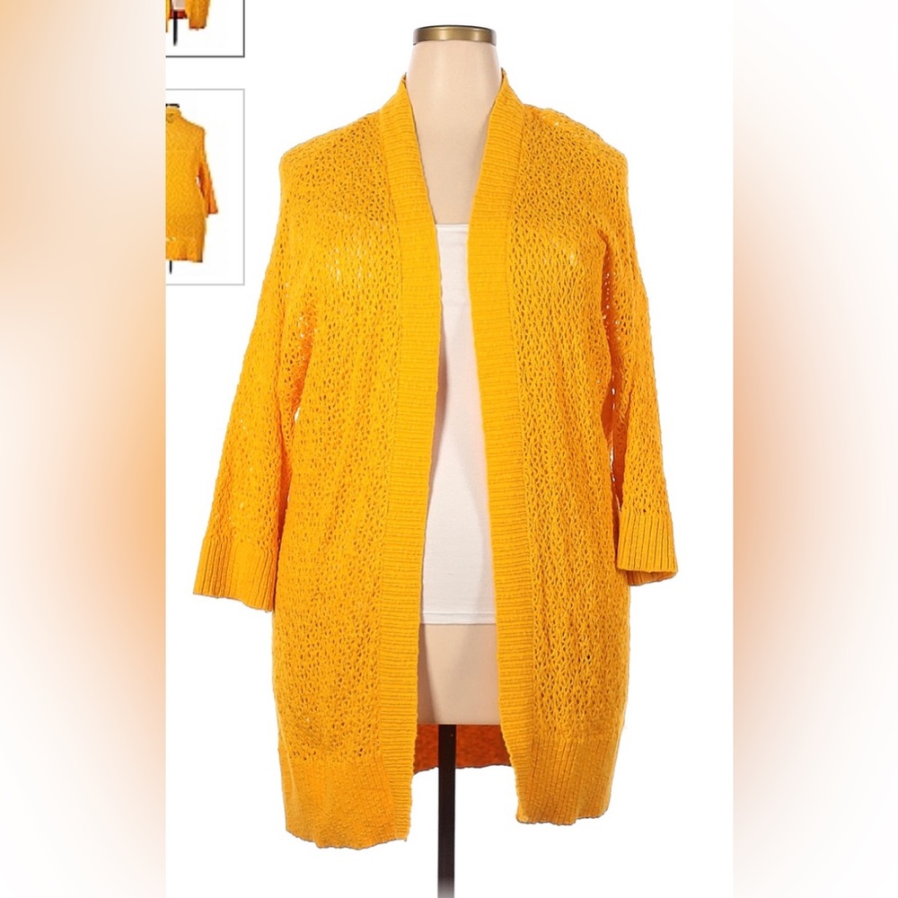 Torrid yellow crochet cardigan never worn
